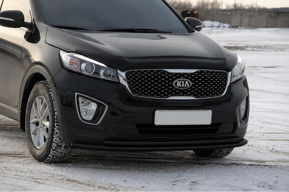 Kia Sorento III UM 2014–2020 Sprednji zaščitni lok ST014 60/42mm Black (nerjaveče jeklo) Fotografija 1
