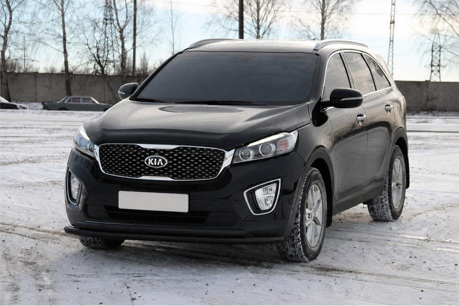 Kia Sorento III UM 2014–2020 Sprednji zaščitni lok ST014 60/42mm Black (nerjaveče jeklo) Fotografija 2