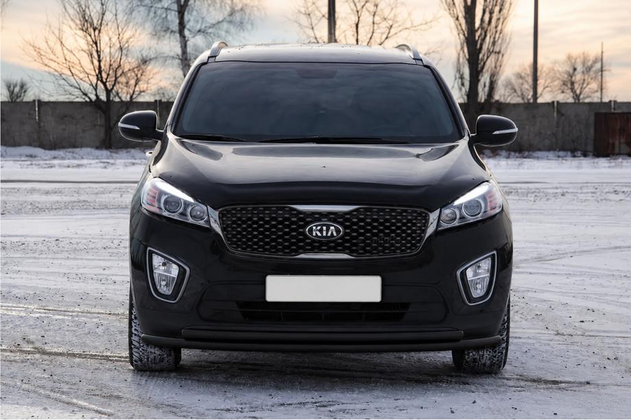 Kia Sorento III UM 2014–2020 Sprednji zaščitni lok ST014 60/42mm Black (nerjaveče jeklo) Fotografija 3