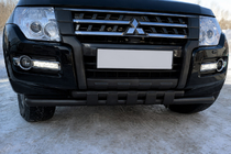 Mitsubishi Pajero Wagon IV 2006–2021 Sprednji zaščitni lok ST015 Black (nerjavno jeklo) fotografija 1
