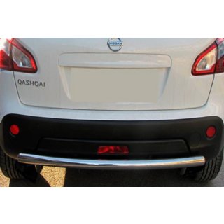 Ravna zadnja zaščitna cev (nerjavno jeklo) Nissan Qashqai 2007–2010 fotografija 1