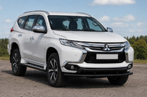 Mitsubishi Pajero Sport 2015– Sprednja zaščita ST016 Black (nerjavno jeklo) fotografija 1