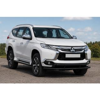 Sprednja zaščita ST016 Black (nerjavno jeklo) Mitsubishi Pajero Sport 2015– fotografija 1