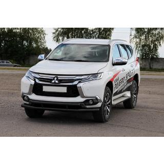 Sprednja zaščita ST016 Black (nerjavno jeklo) Mitsubishi Pajero Sport 2015– fotografija 2