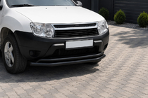Renault Duster 2008–2017 Sprednji zaščitni lok ST017 Black (nerjaveče jeklo) fotografija 1