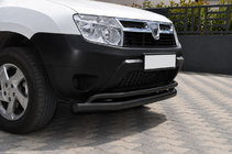 Dacia Duster 2008–2018 Sprednji zaščitni lok ST017 Black (nerjaveče jeklo) fotografija 2