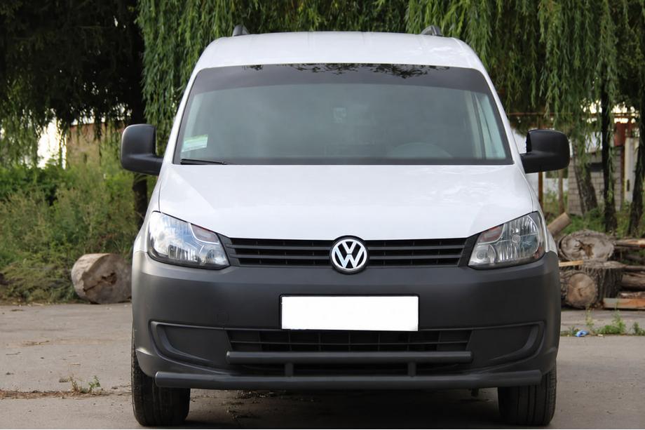 Volkswagen Caddy 2010–2015 Sprednji dvojni zaščitni lok 60/48 mm, črn (nerjavno jeklo) Fotografija 1