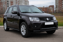 Suzuki Grand Vitara 2005–2017 Sprednji dvojni zaščitni lok 60/42 mm črn (nerjavno jeklo) fotografija 3