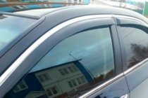Lexus LS 2007–2017 Vetrni deflektorji oken s kromirano letvijo Long (HIC, 4 kosi) fotografija 2