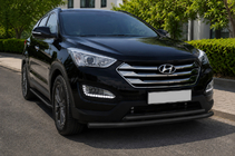 Hyundai Santa Fe 3 2012–2018 Sprednji zaščitni lok ST014 Black (nerj.) fotografija 1
