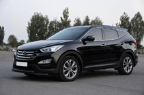 Hyundai Santa Fe 3 2012–2018 Sprednji zaščitni lok ST014 Black (nerj.) fotografija 2