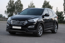 Hyundai Santa Fe 3 2012–2018 Sprednji zaščitni lok ST014 Black (nerj.) fotografija 4