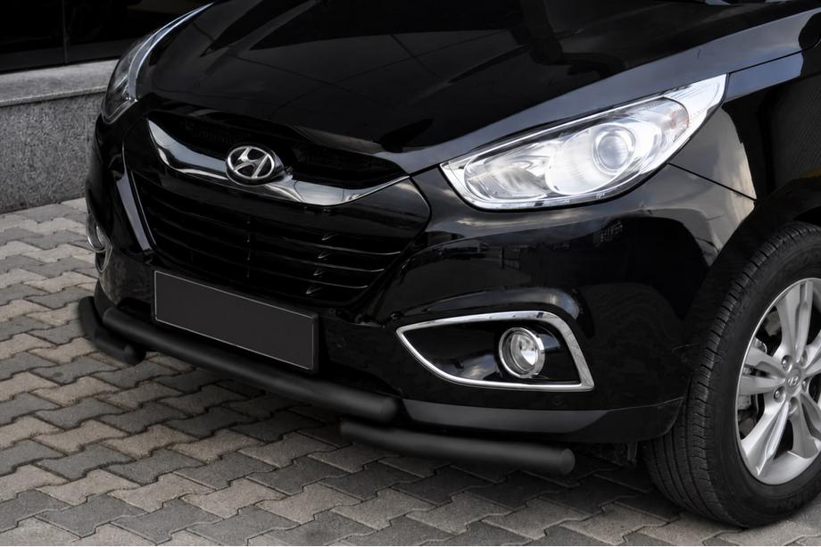 Hyundai IX-35 2010–2015 Sprednji zaščitni lok ST014-1 Black (nerjavno jeklo) Image