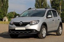 Dacia Sandero 2013–2020 Prednji zaščitni lok ST015 Black (nerjaveče jeklo) fotografija 1