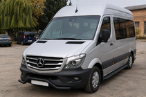 Mercedes Sprinter W906 2006–2018 Sprednja spodnja zaščitna cev MBSP.07.F3-04.6 Black (nerjaveče jeklo) fotografija 1