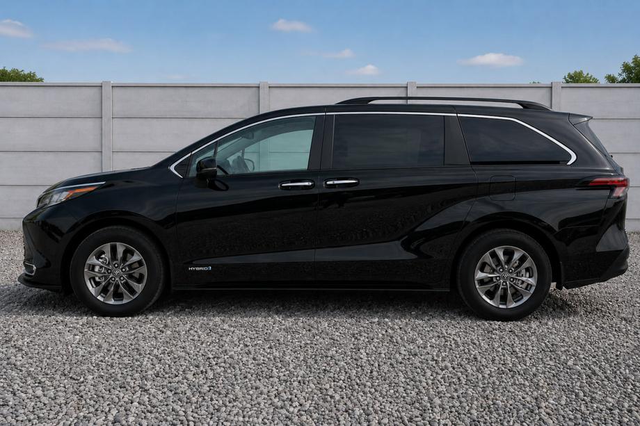 Toyota Sienna 2020– Integrirani strešni nosilci črni OEM (aluminij) Image