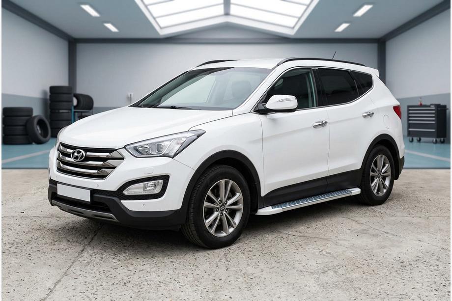 Hyundai Santa Fe 3 2012–2018 Bočne stopnice Allmond White (2 kosa, aluminij) Image