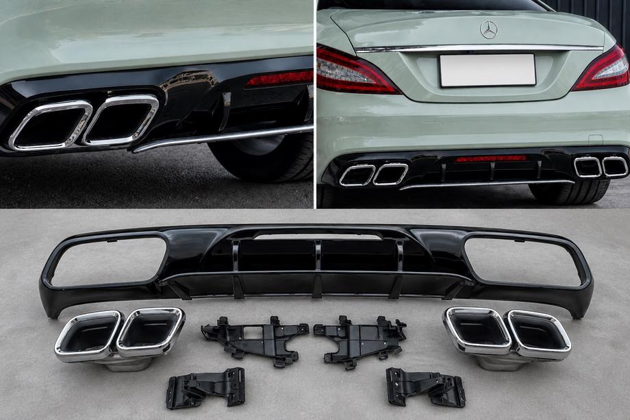 Mercedes CLS C218 2011–2018 Zadnji difuzor s kromiranimi izpušnimi nastavki (2015-2018, GT63 dizajn) Image