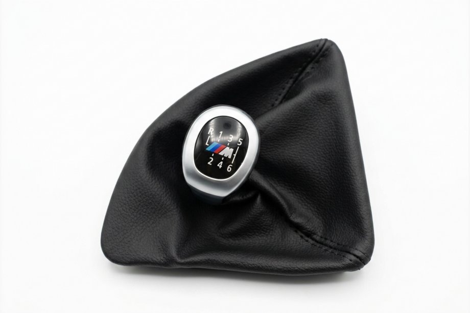 BMW serija 1 E81/E82/E87/E88 2004–2011 Manšeta prestavne ročice + prestavni gumb OEM V2 (umetno usnje) Image