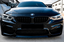 BMW serija 4 F32/F33/F36 2012–2020 Sprednji lip spojler CS-Style (za M4, črn visok sijaj) fotografija 3