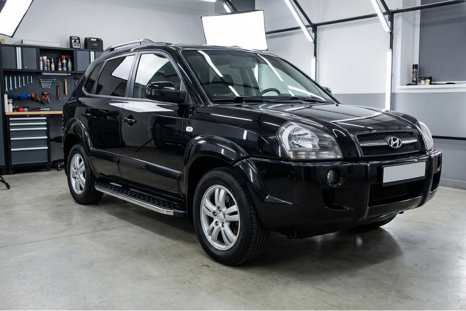 Hyundai Tucson JM 2004– Stranske stopnice BlackLine (2 kosa, aluminij) Image