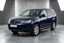 Mitsubishi Outlander 2006–2012 Stranske stopnice BlackLine (2 kosa, aluminij) fotografija 1