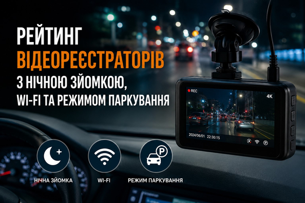 Lestvica avtomobilskih kamer: nočno snemanje, Wi‑Fi in parkirni način Fotografija 1
