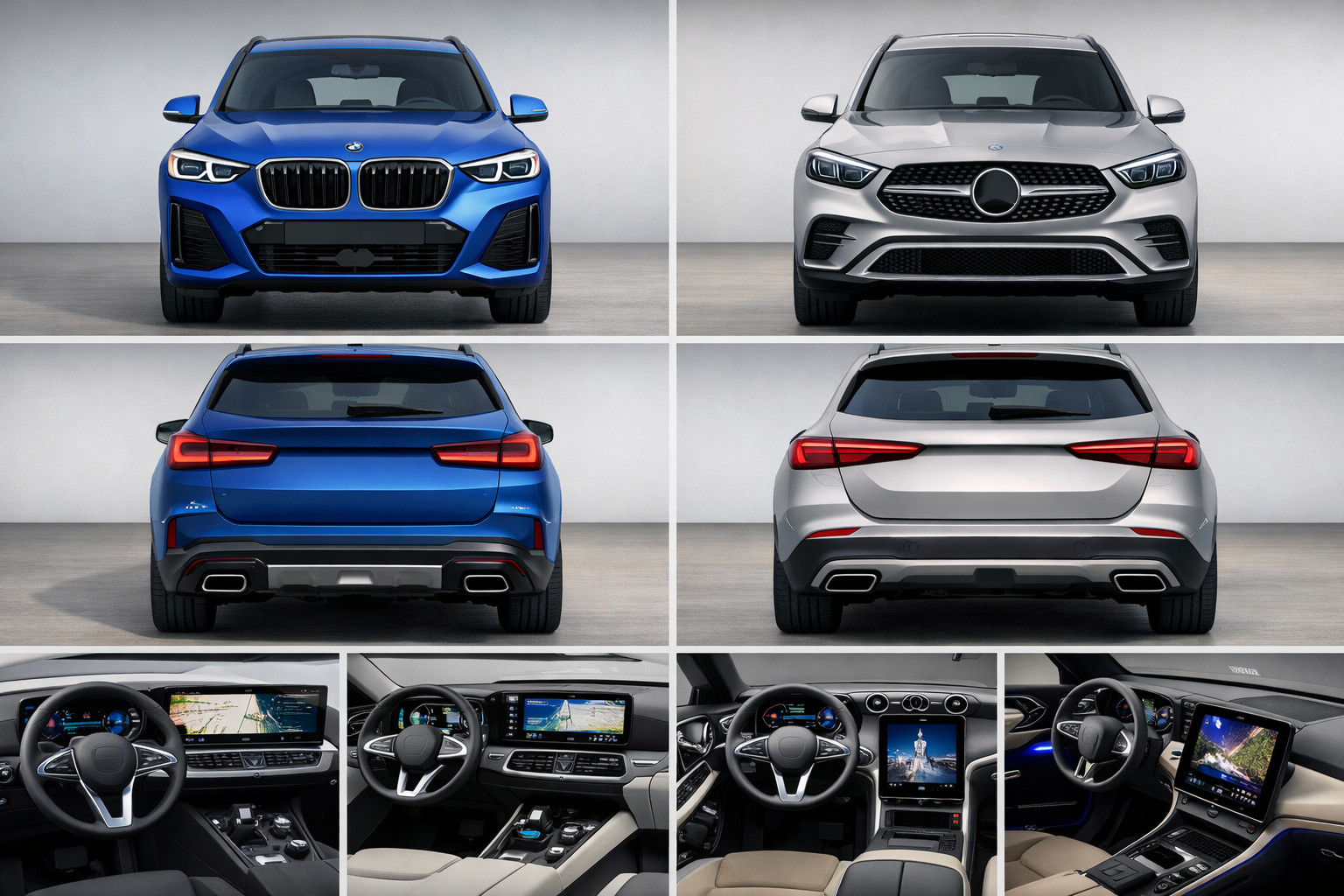 BMW X3 G45 vs Mercedes-Benz GLC X254: oblikovanje, motorji in oprema