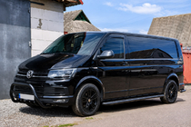 Volkswagen T5 Transporter 2003–2010 Bočne stopnice Premium Black (2 kosa, nerjaveče jeklo) fotografija 4