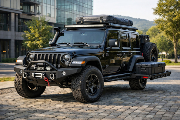 Kaj namestiti na Jeep Wrangler 2018+ za mesto, oddaljenost od tal in izlete v naravo