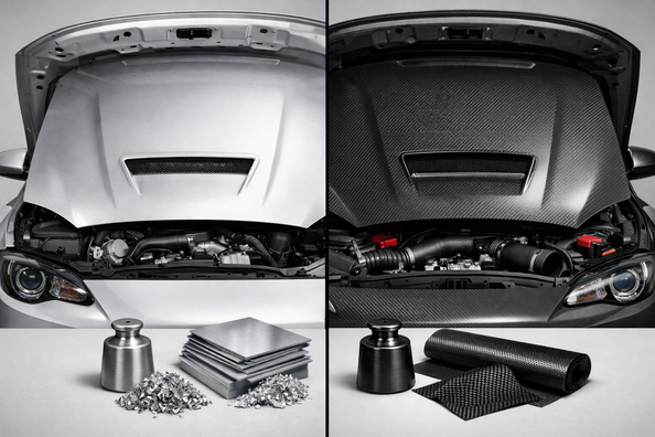Aluminijast ali karbonski pokrov motorja: kaj se bolj splača za zamenjavo in tuning Fotografija 1