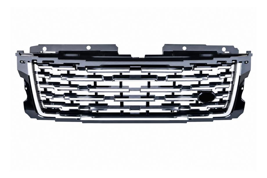 Range Rover IV L405 2013–2021 Črna maska hladilnika s srebrnimi letvicami (facelift 2018→2023) Image