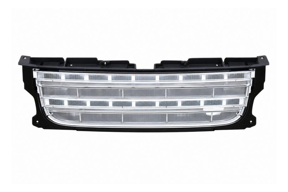 Land Rover Discovery III 2004–2009 Maska hladilnika (facelift D4→D4) črn okvir / srebrna mrežica Image