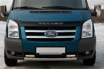 Ford Transit 2000–2014 Okrasna letvica za masko hladilnika (2 kos, nerjavno jeklo) OmsaLine - italijansko nerjavno jeklo fotografija 1