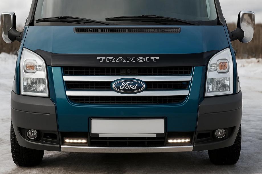 Ford Transit 2000–2014 Okrasna letvica za masko hladilnika (2 kos, nerjavno jeklo) OmsaLine - italijansko nerjavno jeklo Image