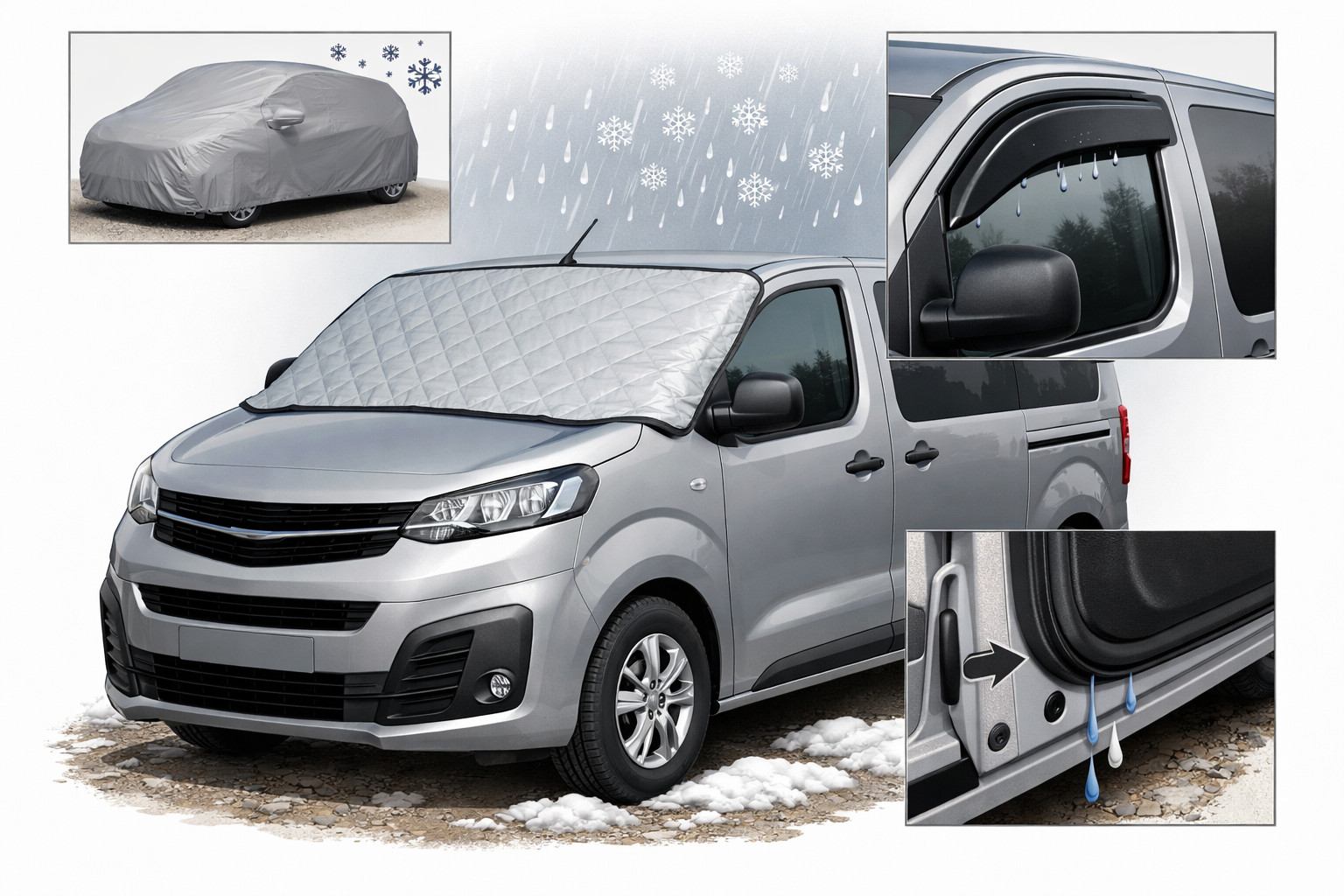Kako zaščititi Opel Vivaro 2019+ pred prahom, snegom in padavinami na zunanjem parkirišču