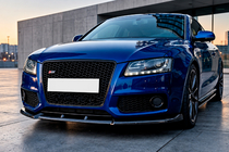 Audi A5 2007–2015 Sprednji lip spojler za odbijač Lip DPT V2 (Za S-Line, 2007-2011, črna sijaj) fotografija 1