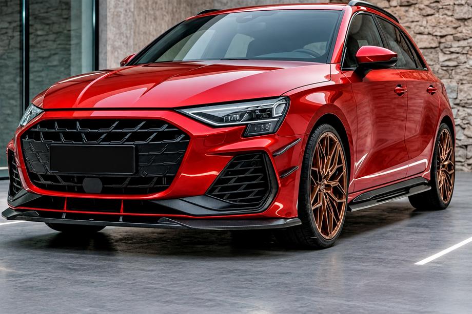 Audi A3 2020– Sprednja lipa odbijača Lip DPT V1 (Za RS3, 2024+, sijaj črna) Fotografija 1