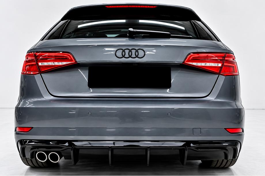 Audi A3 2012–2020 Zadnji difuzor DPT (2016-2020, SD, črna sijaj) Image