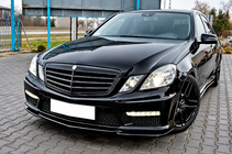 Mercedes E-class W212 2009–2016 Sprednji lip spojler DPT (za E63 AMG, 2009-2012, črna visok sijaj) fotografija 1