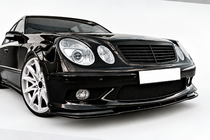 Mercedes E-class W211 2002–2009 DPT sprednji lip spojler (za AMG, 2002-2006, sijajno črna) fotografija 1