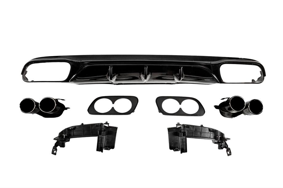 Mercedes Razred E W213 2016–2023 Zadnji difuzor z izpušnimi nastavki E53-Design Black (za Base) Image
