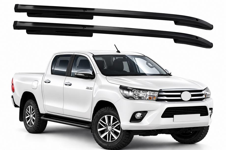 Toyota Hilux 2015– OEM strešni vzdolžni nosilci, črni (ABS) Fotografija 1