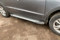 Hyundai Santa Fe 2 2006–2012 Stranske stopnice Allmond Grey (2 kosa, aluminij) fotografija 4