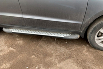 Hyundai Santa Fe 2 2006–2012 Stranske stopnice Allmond Grey (2 kosa, aluminij) fotografija 5