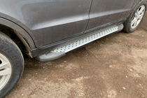 Hyundai Santa Fe 2 2006–2012 Stranske stopnice Allmond Grey (2 kosa, aluminij) fotografija 6