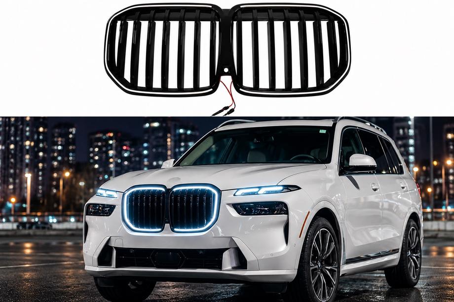 BMW X7 G07 2019– Ledvički 1 Bar LED (2023+, črna visok sijaj) Fotografija 1