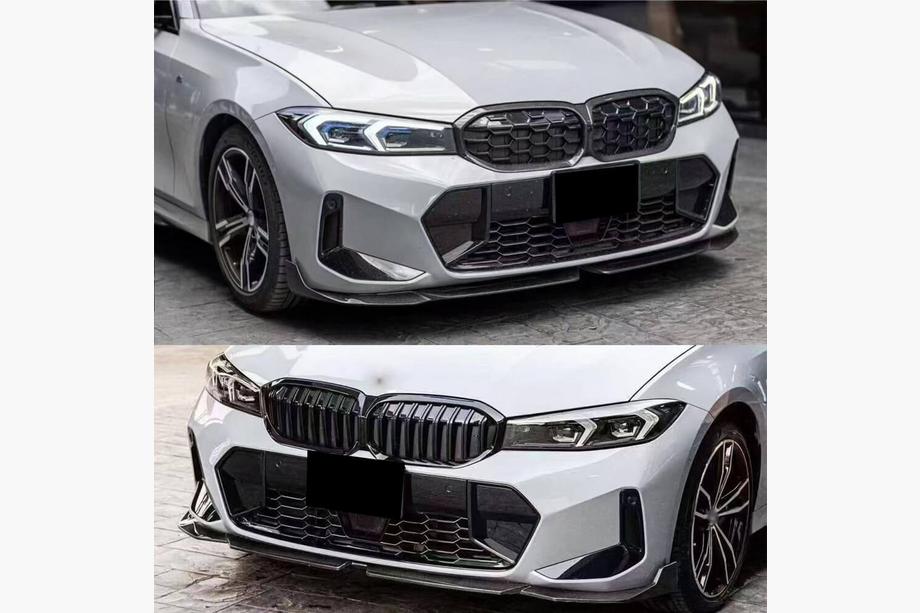 BMW serija 3 G20/G21 2018– Sprednji lip odbijača Lip V4 (za M-Sport 2022+, karbon) Fotografija 2