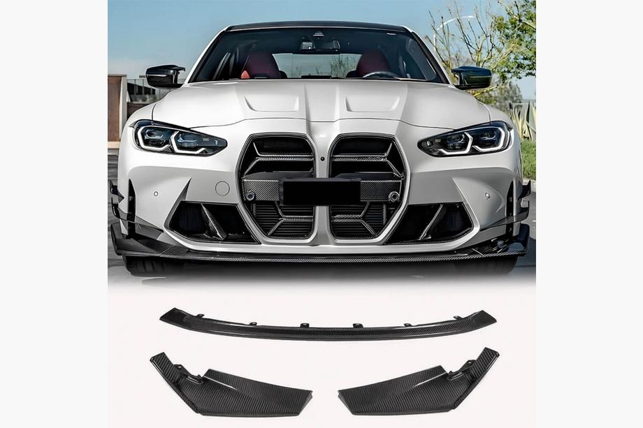 BMW serija 3 G20/G21 2018– Sprednji lip spojler odbijača Lip V12 (za G80, karbon) Fotografija 1