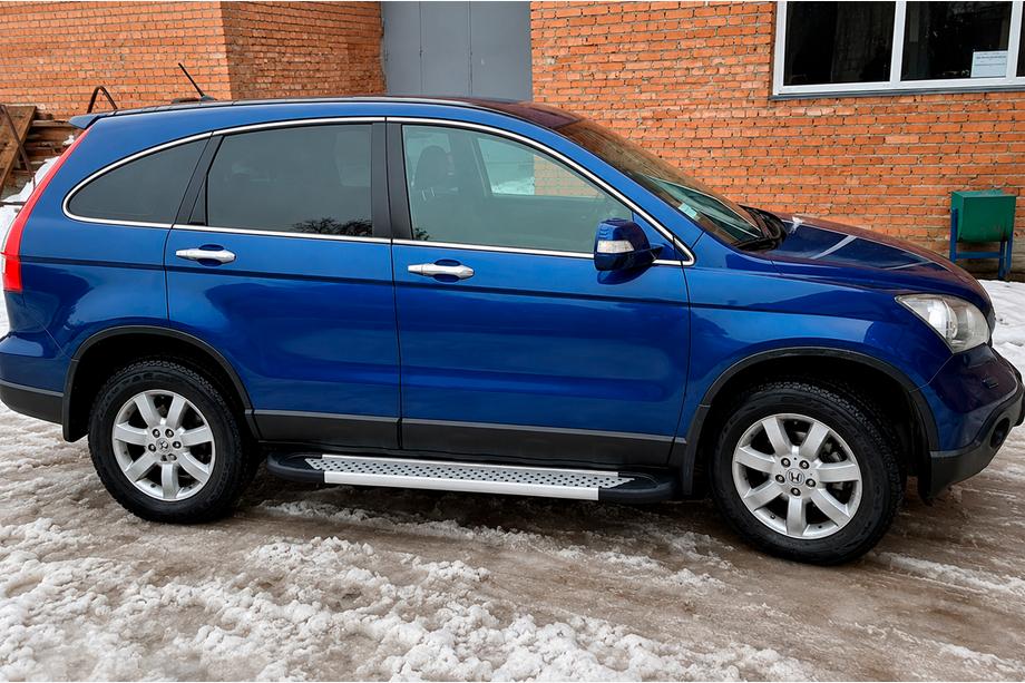 Honda CRV 2007–2011 Stranske stopnice Allmond Grey (2 kosa, aluminij) Fotografija 3